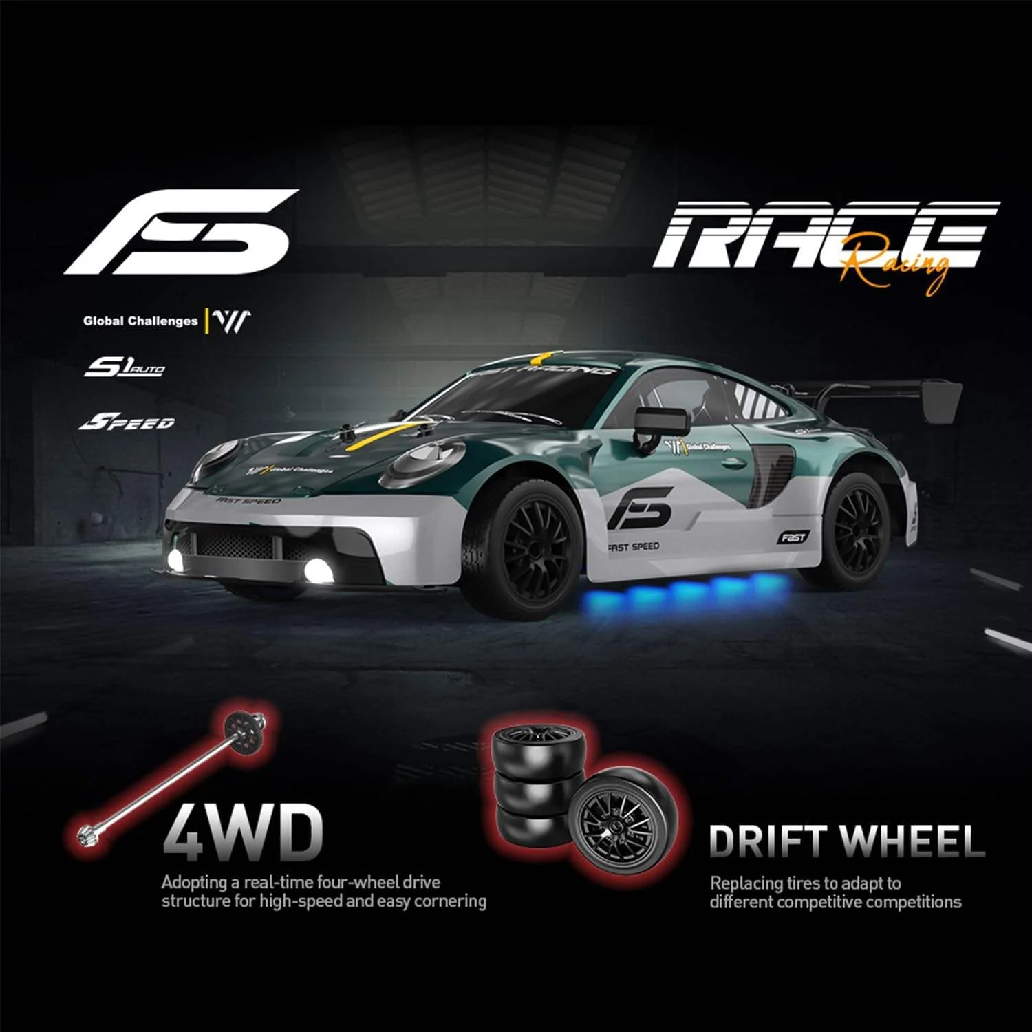 1:16 RC Porsche 4WD Drifting Car - Image 3
