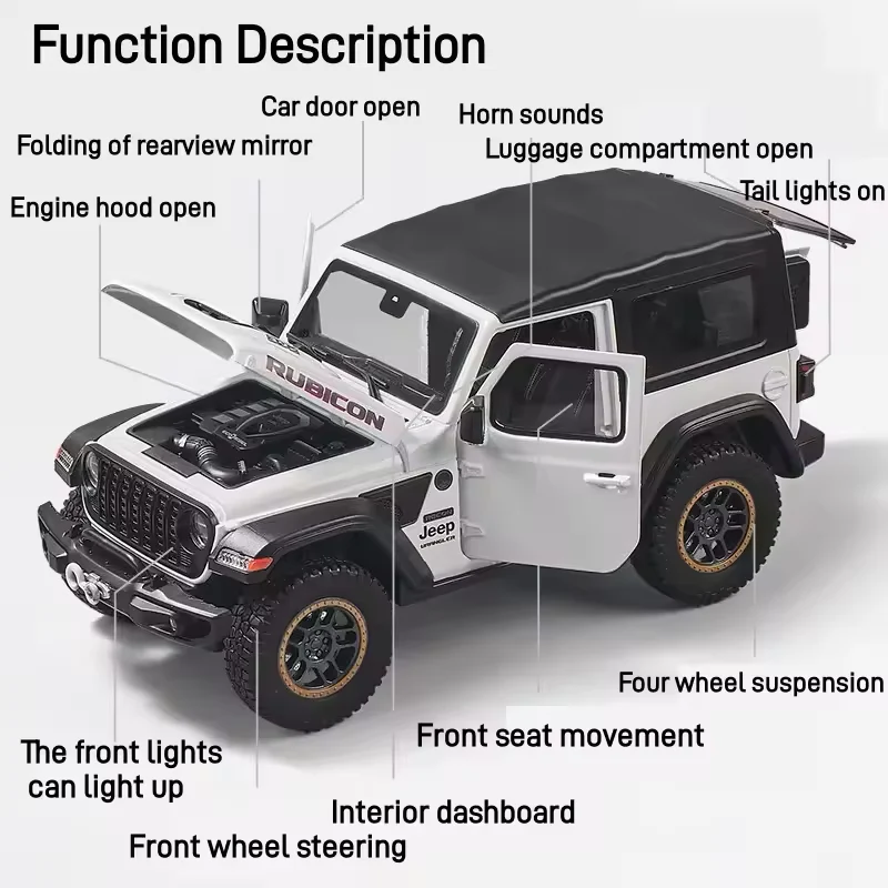1:18 Diecast Rubicon Jeep Wrangler Model - Image 4