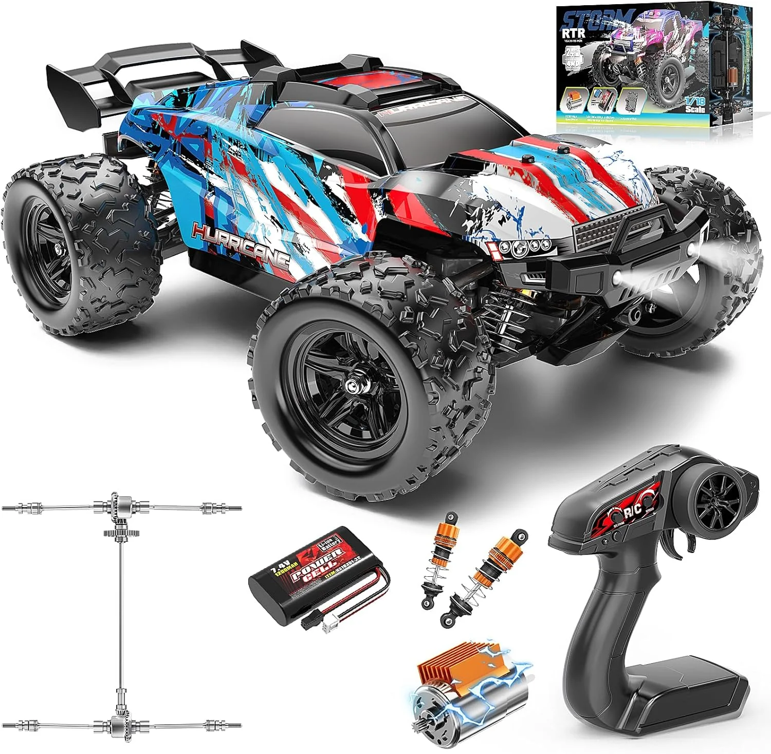 1:18 RC 2.4GHz Hurricane High Speed Truck - Image 5