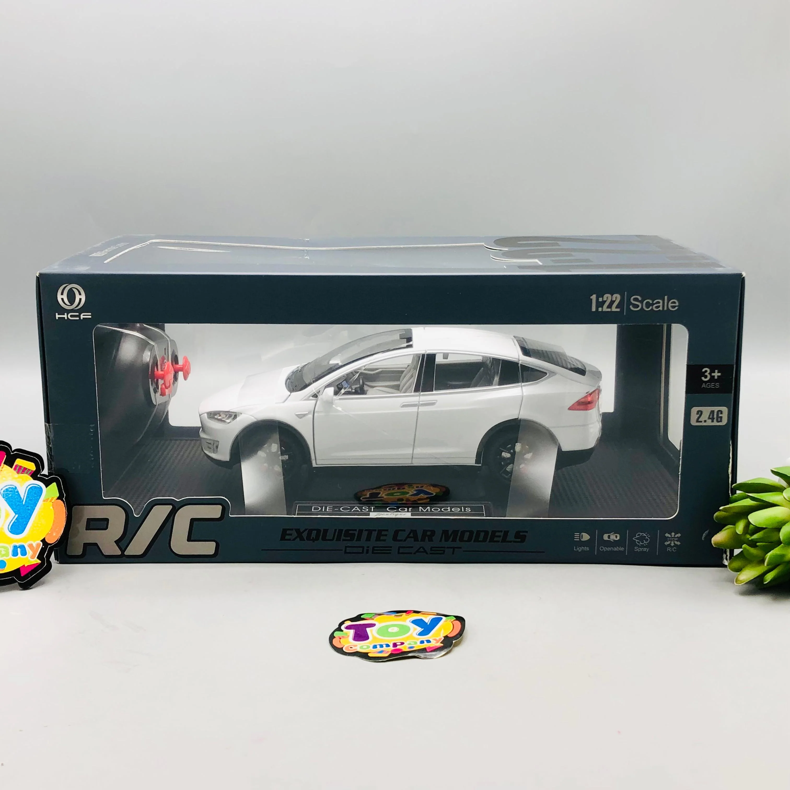 1:22 RC Diecast Tesla X Model Car With Smoke - Image 14
