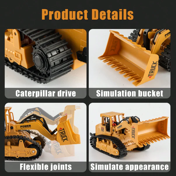 1:22 Remote Control Bulldozer With Lights - Image 14