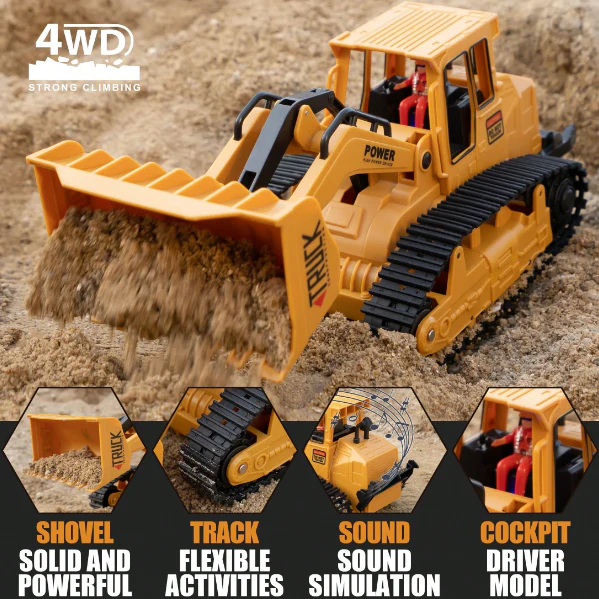 1:22 Remote Control Bulldozer With Lights - Image 4