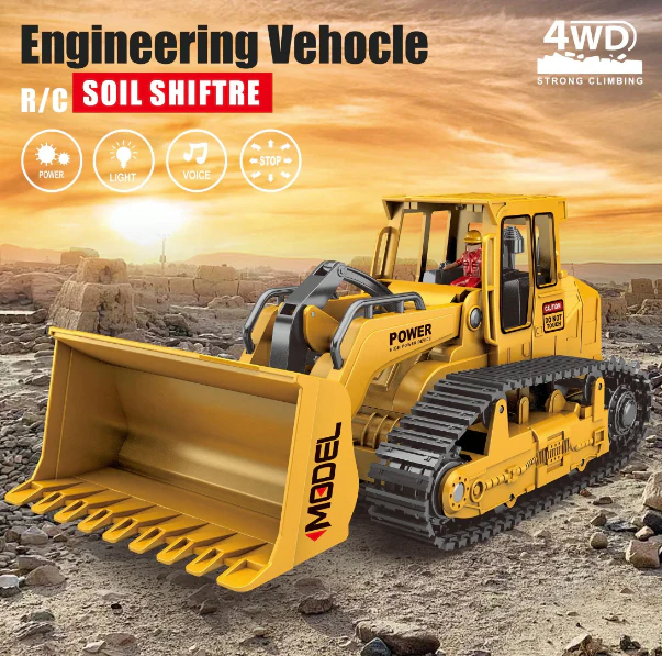 1:22 Remote Control Bulldozer With Lights - Image 8