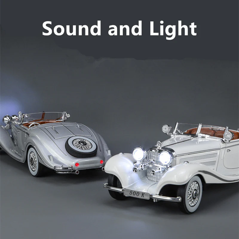 1:24 Diecast 1936 Mercedes Benz 500K Model Car With Smoke - Image 10