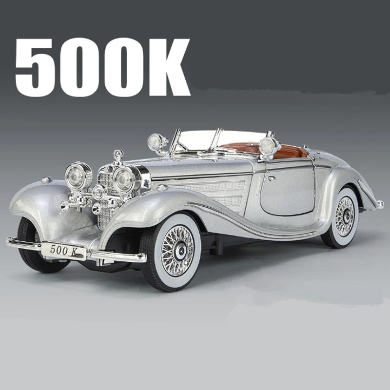 1:24 Diecast 1936 Mercedes Benz 500K Model Car With Smoke - Image 19