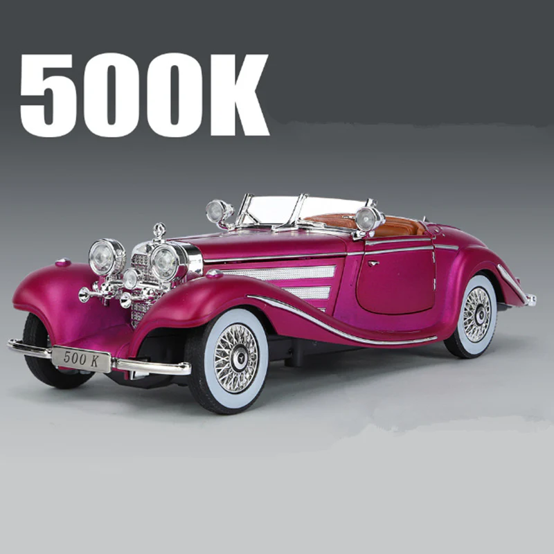 1:24 Diecast 1936 Mercedes Benz 500K Model Car With Smoke - Image 2