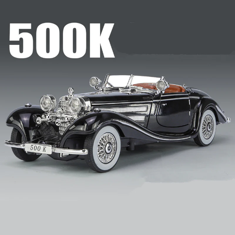1:24 Diecast 1936 Mercedes Benz 500K Model Car With Smoke - Image 3
