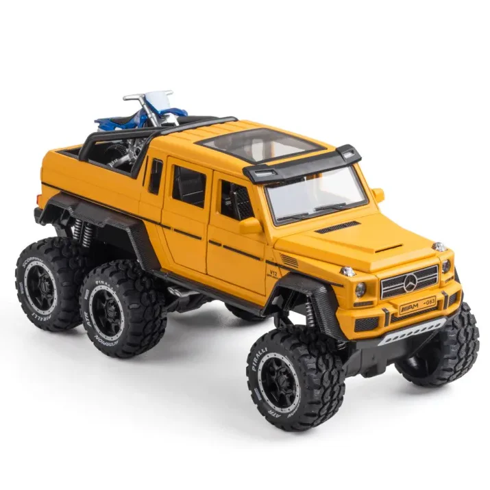 1:24 Diecast AMG G63 Pickup Model With Bike - Image 4