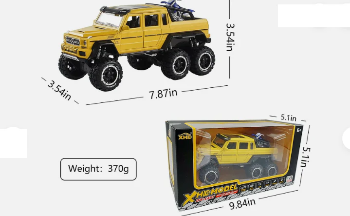 1:24 Diecast AMG G63 Pickup Model With Bike - Image 5