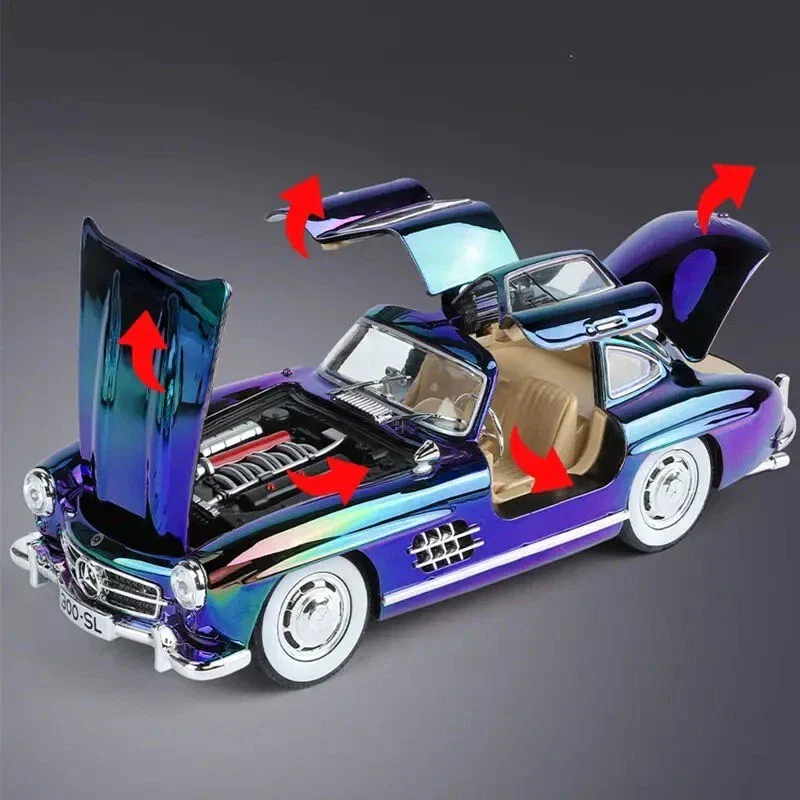 1:24 Diecast Benz 300SL Crystal Color Model With Acrylic Box - Image 4