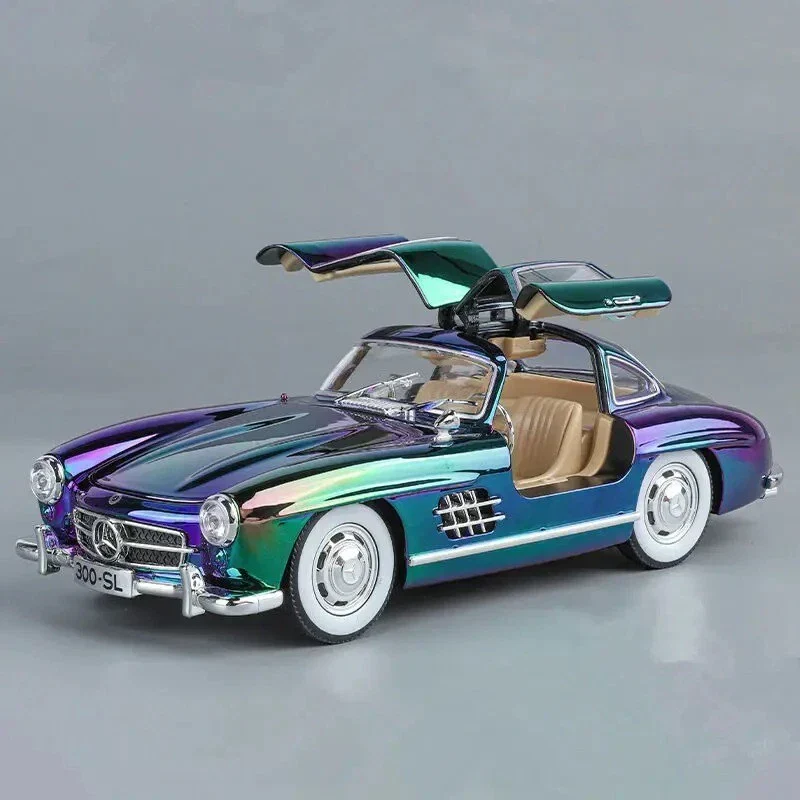 1:24 Diecast Benz 300SL Crystal Color Model With Acrylic Box - Image 7