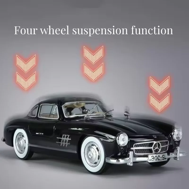 1:24 Diecast Benz 300SL Model With Acrylic Box - Black - Image 4