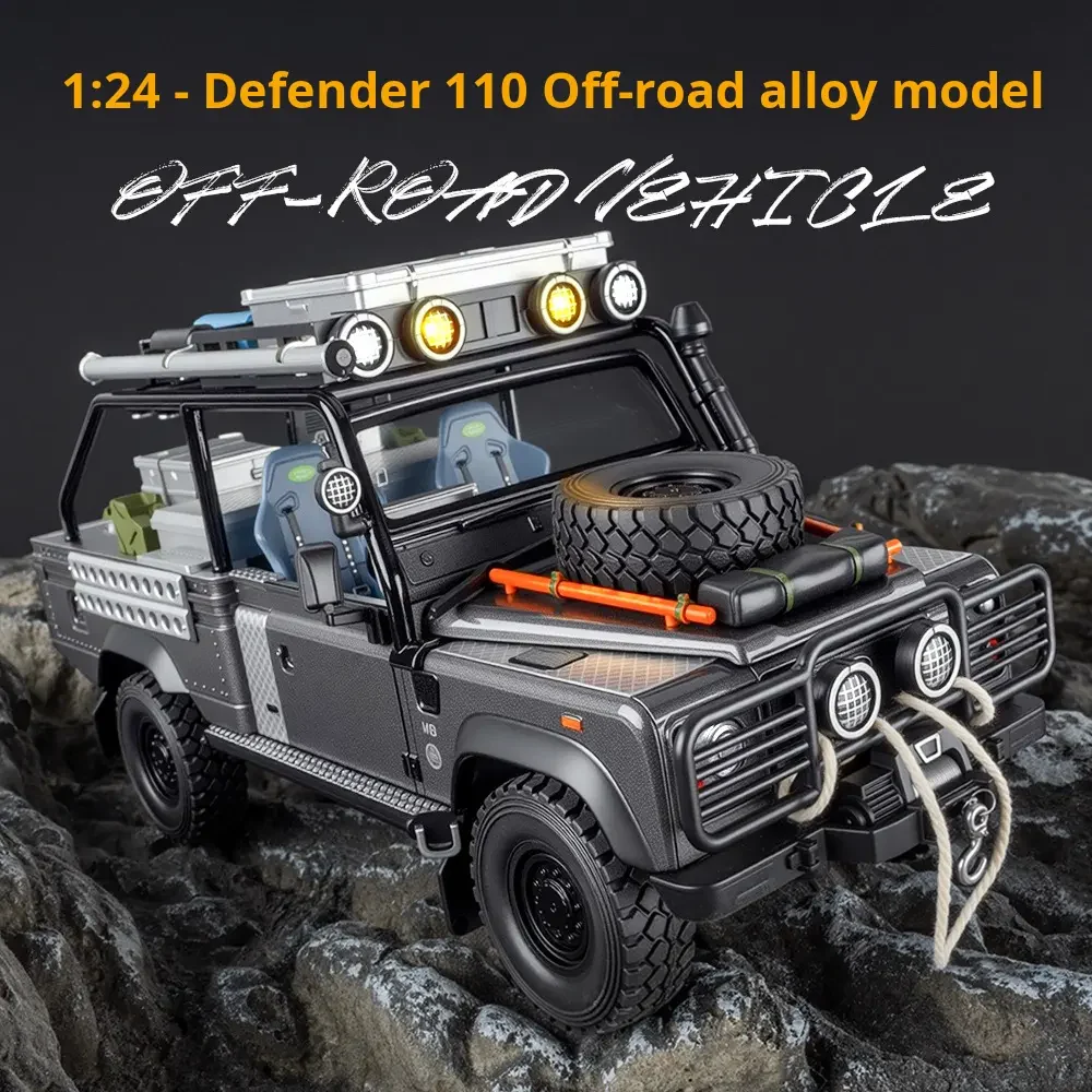 1:24 Diecast Land Rover Defender 110 Off-Road Model - Image 3