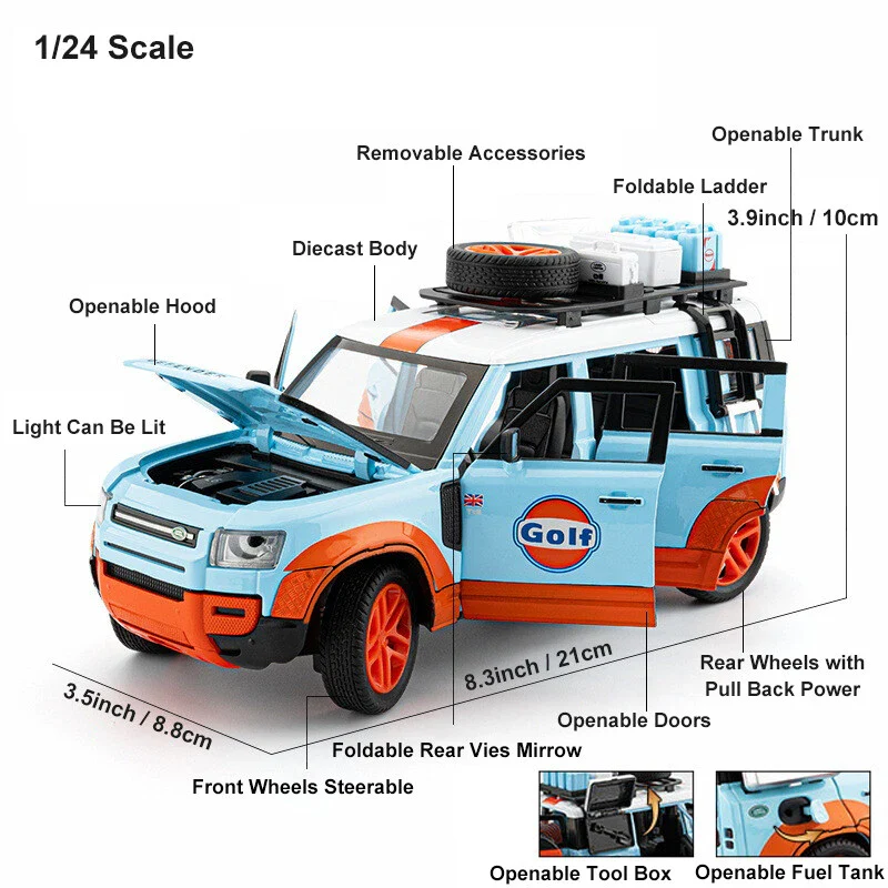 1:24 Diecast Land Rover Defender Modified Model - Image 14
