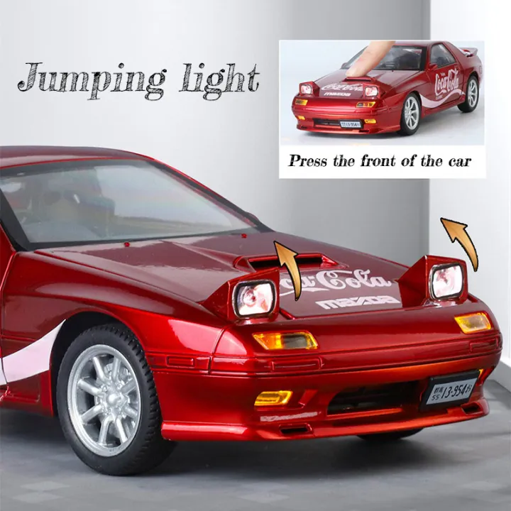 1:24 Diecast Mazda RX7 Coca-Cola Edition Model With Acrylic Box - Image 3