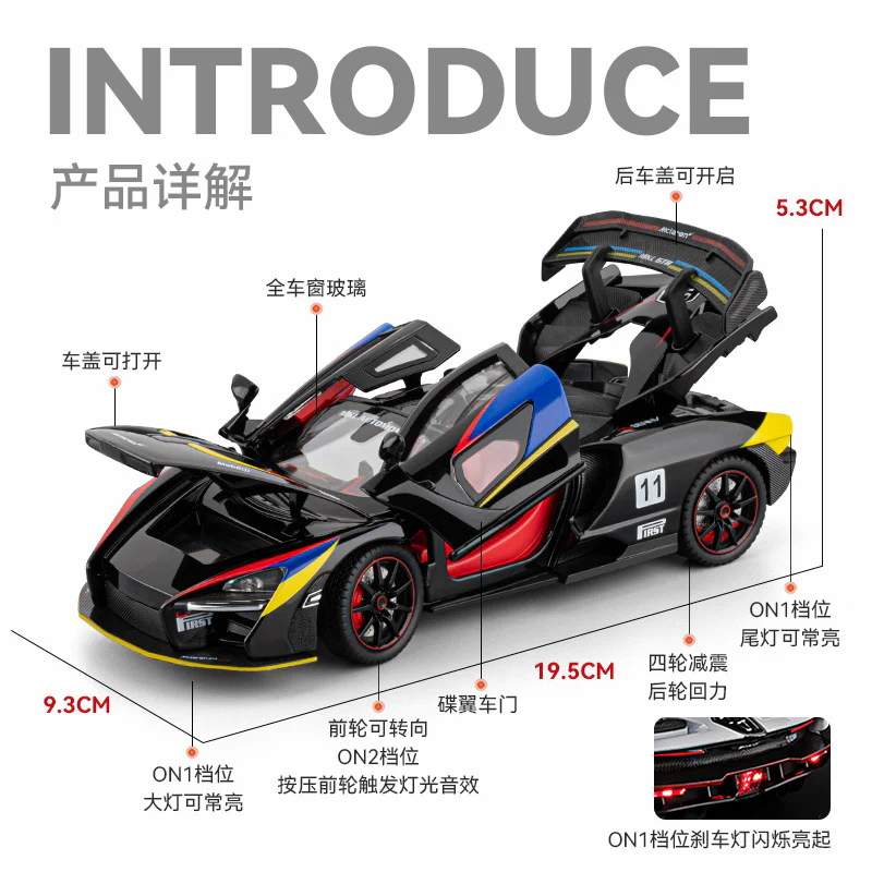 1:24 Diecast McLaren Senna GTR Model Car - Image 7