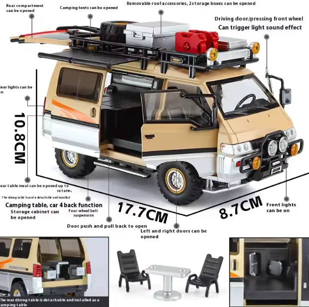 1:24 Diecast Mitsubishi Delica Van Model - Image 5