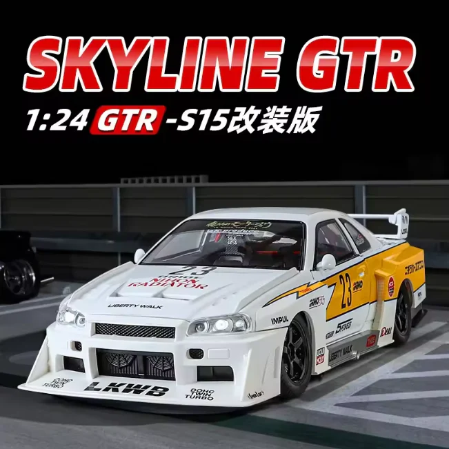 1:24 Diecast Nissan Skyline GTR-R34 S15 Model Car - Image 3