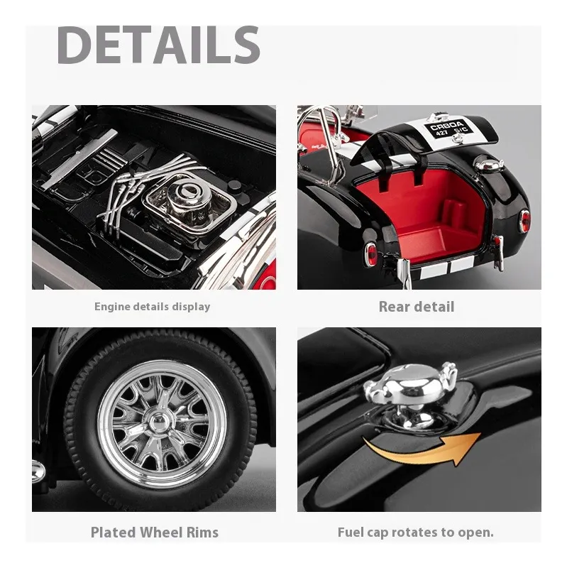 1:24 Diecast Shelby Cobra Convertible Model - Image 6
