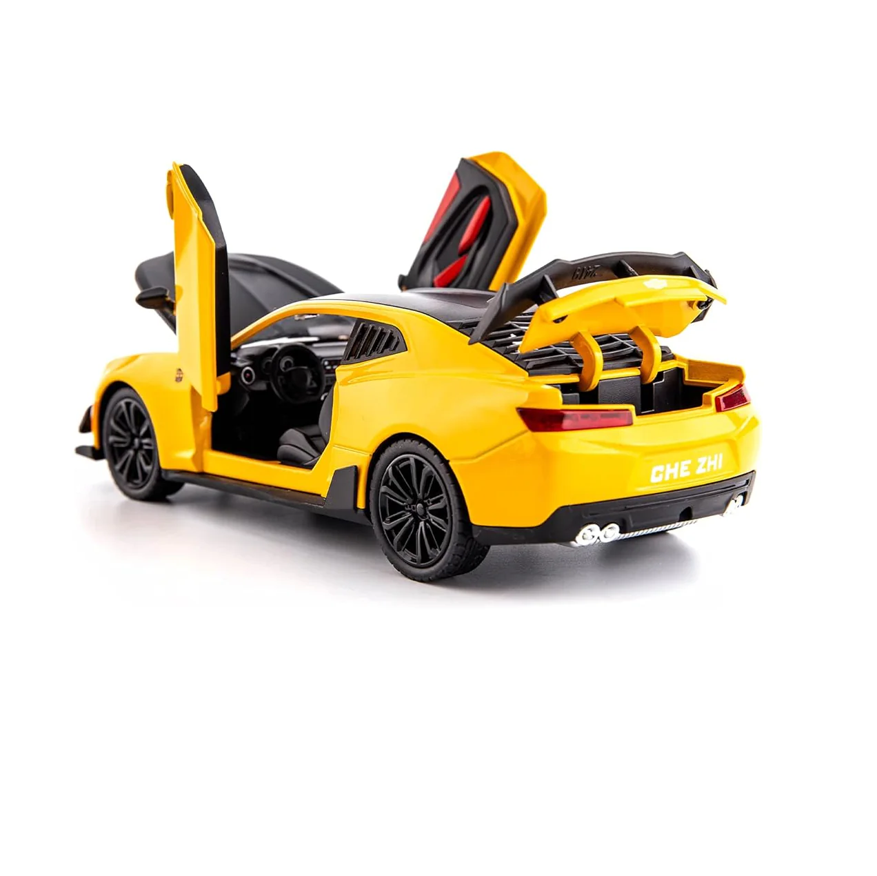 1:32 Diecast Camaro Model With Acrylic Display Box - Yellow - Image 4