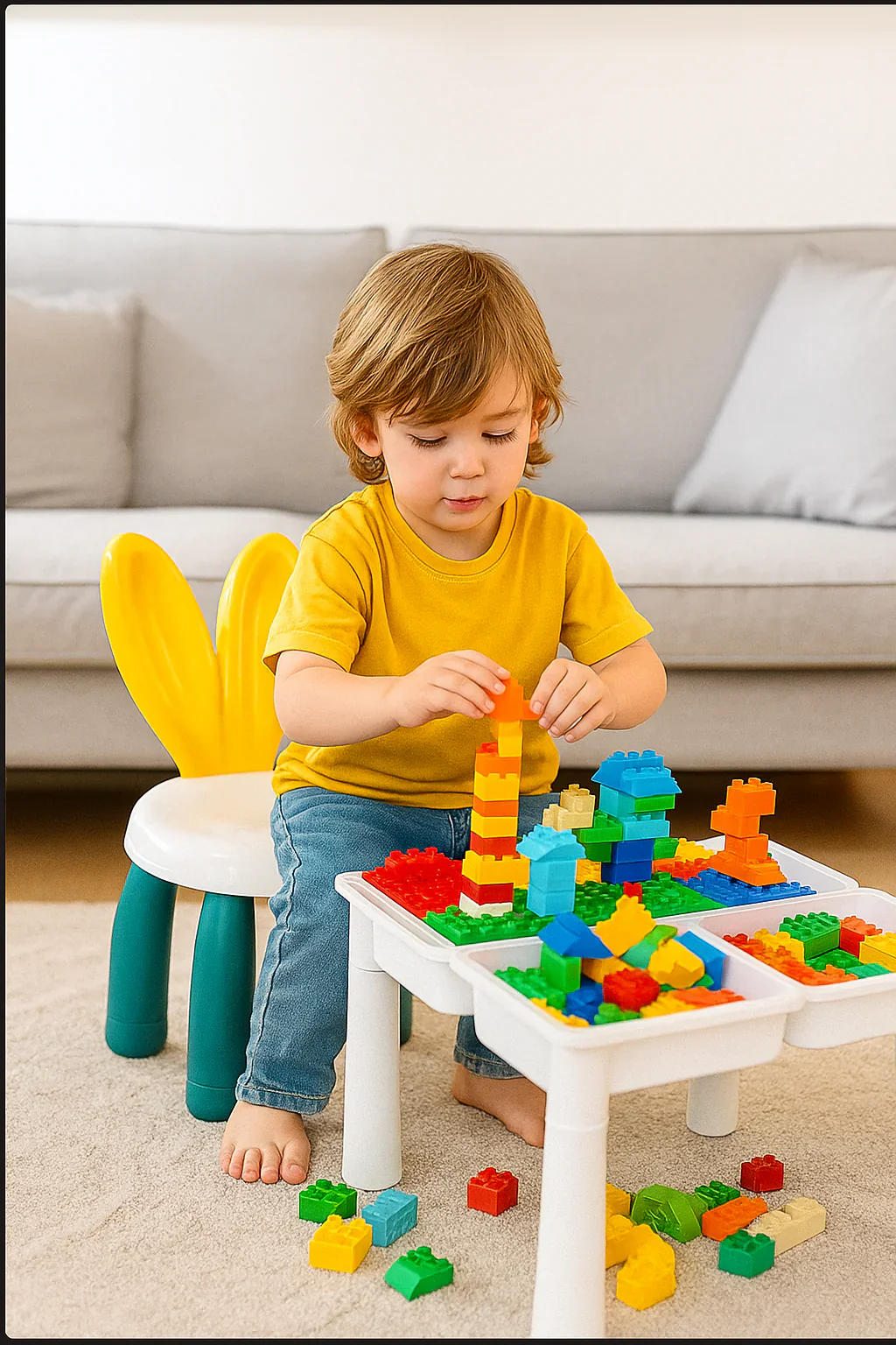 102Pcs Premium Animal World Building Blocks Table With Stool - Image 4