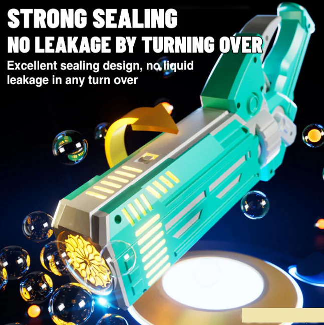 12 Holes Automatic Circulation Colorful Bubble Gun With Lights - Image 3