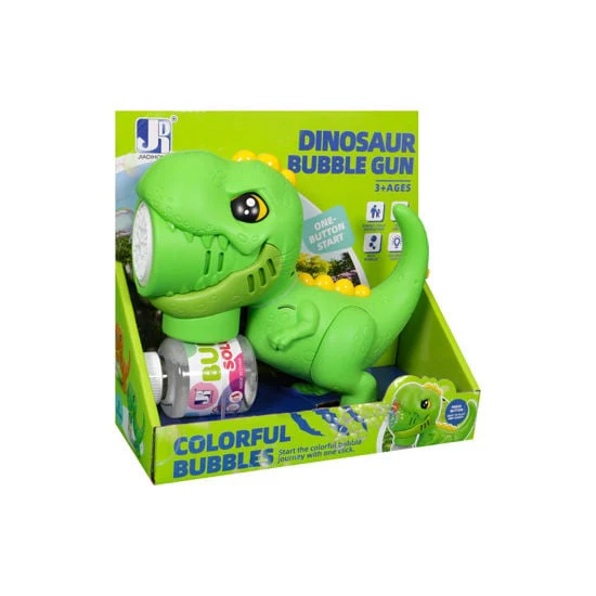 12 Holes Battery Operated Dinosaur Colorful Bubble Gun - Image 5