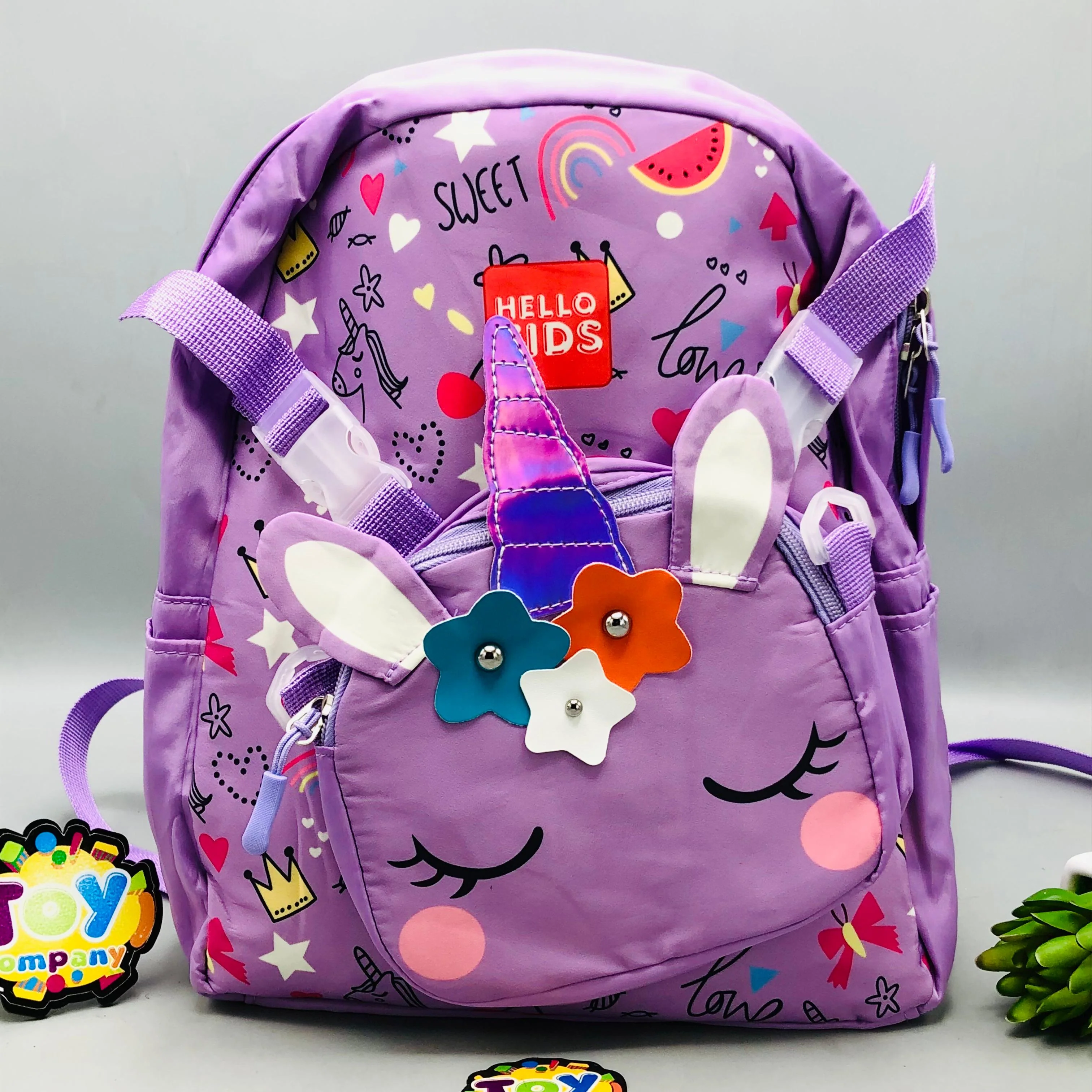 12* Inches Unicorn Themed Kids School Bag With Pocket - Image 2
