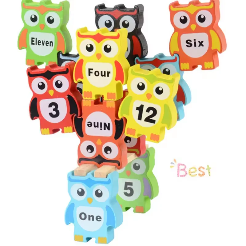 12Pcs Kids Wooden Owl Balance Blocks - Image 5