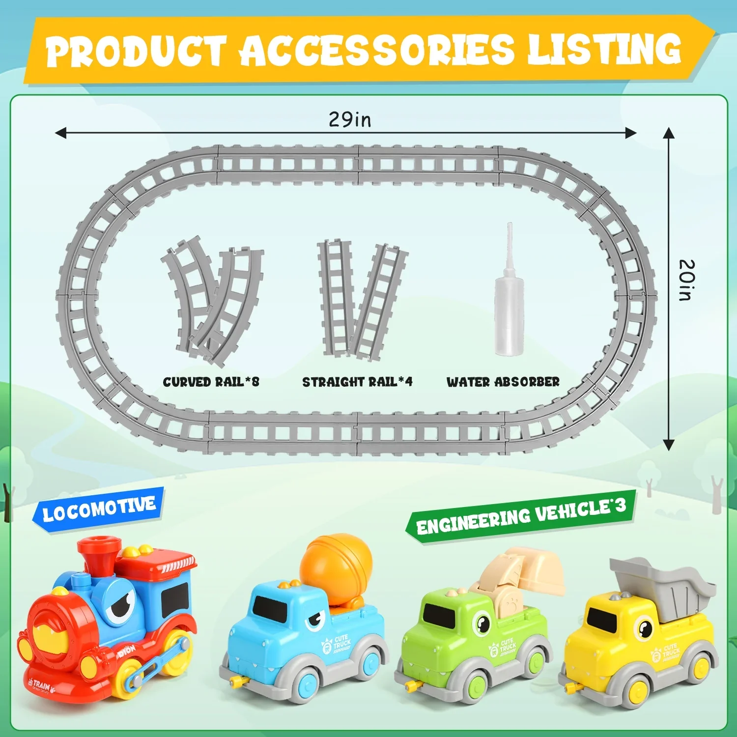 17Pcs Kids Dinosaur Train track Set With Smoke - Image 6