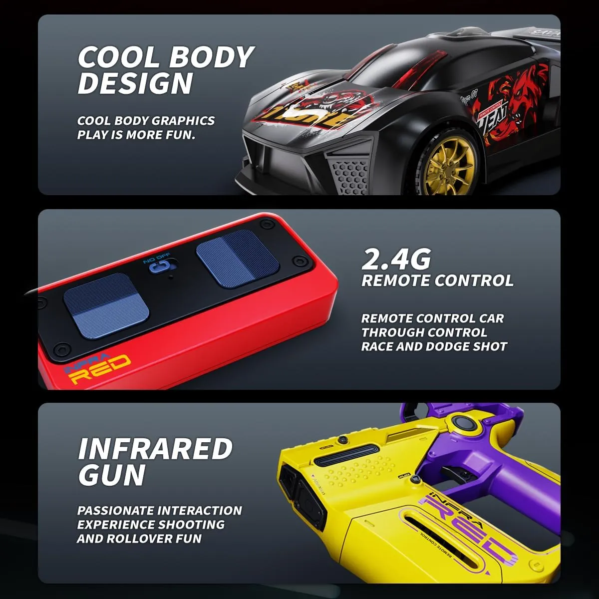 2.4G Infrared Laser Shooting Remote Control Racing Car - Image 3