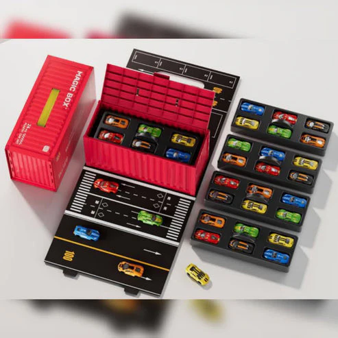 24Pcs Mini ABS Inertial Container Box Cars Set - Image 2