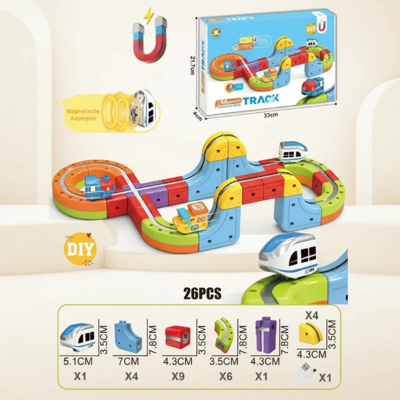 26Pcs DIY Magnetic Levitation Train Track Set - Image 2