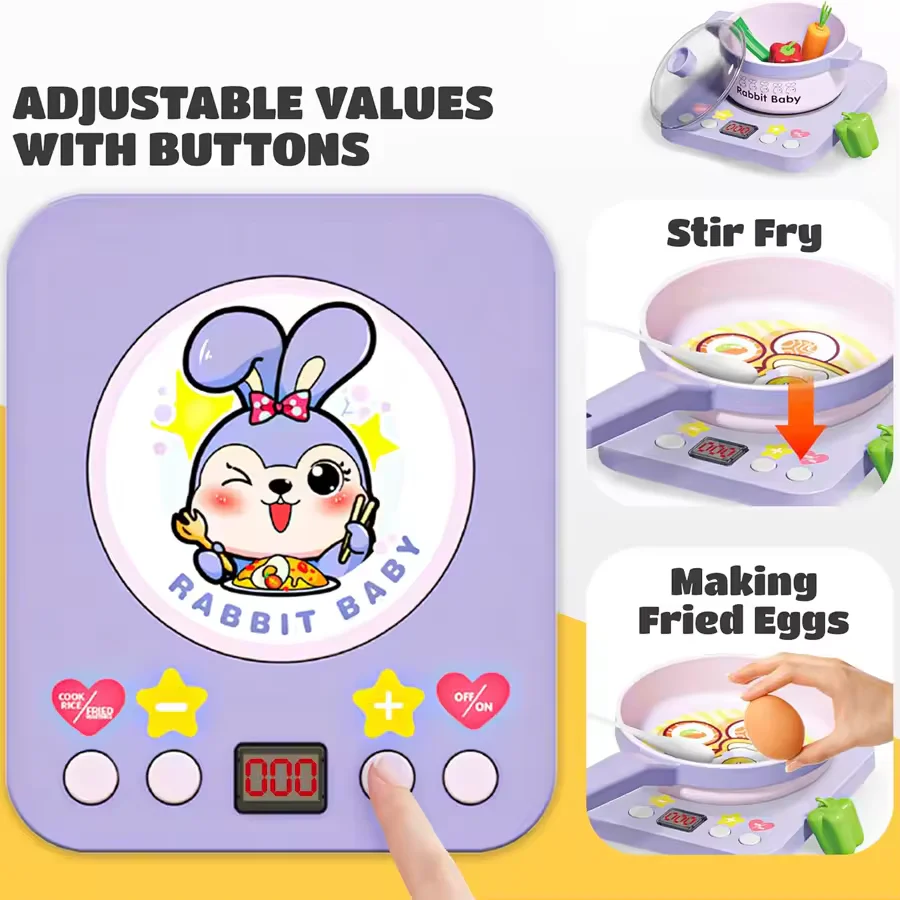 26Pcs Pretend Play Kitchen Cooking Set With Stove - Image 4