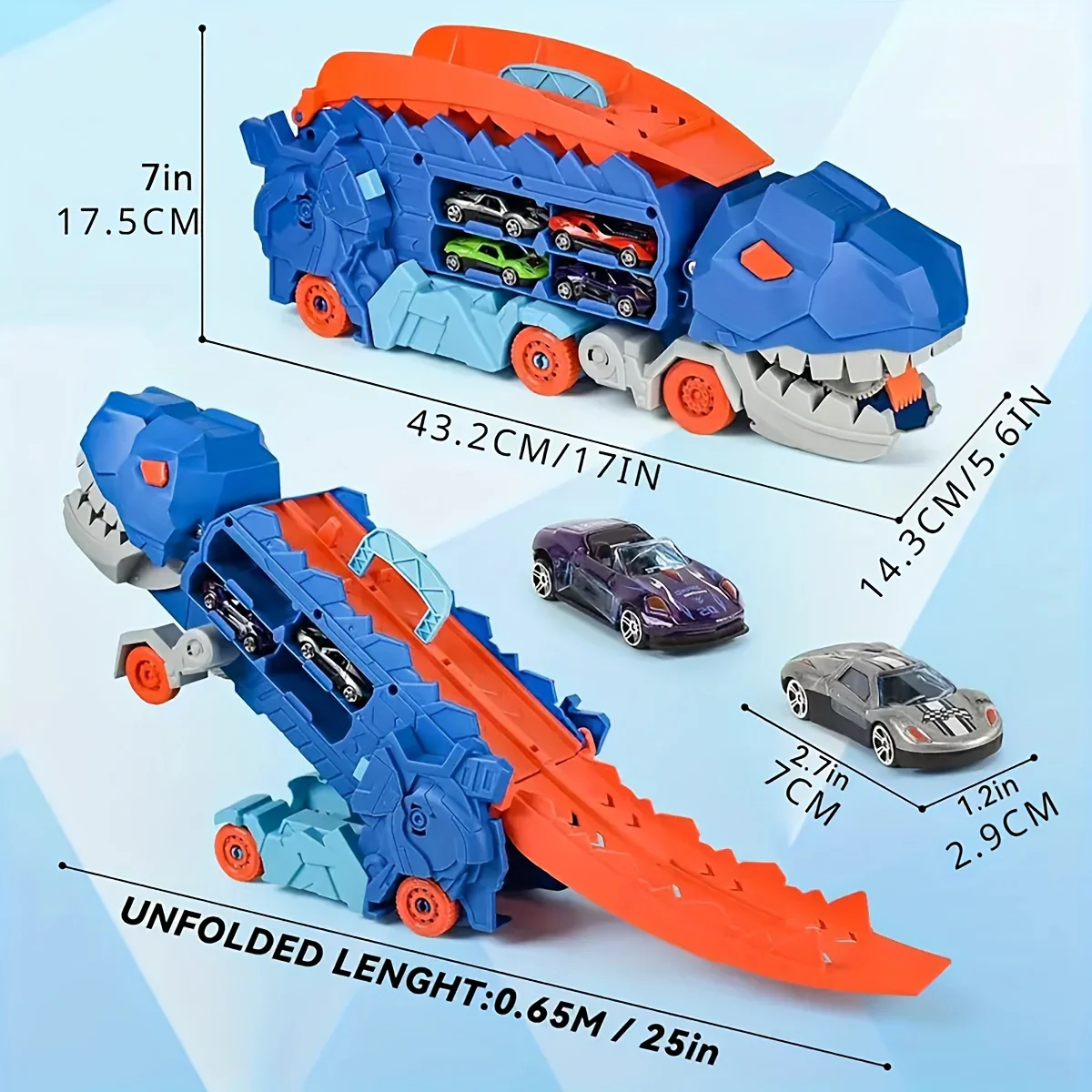 2in1 Foldable Dinosaur Truck - 2Pcs Cars - Image 7