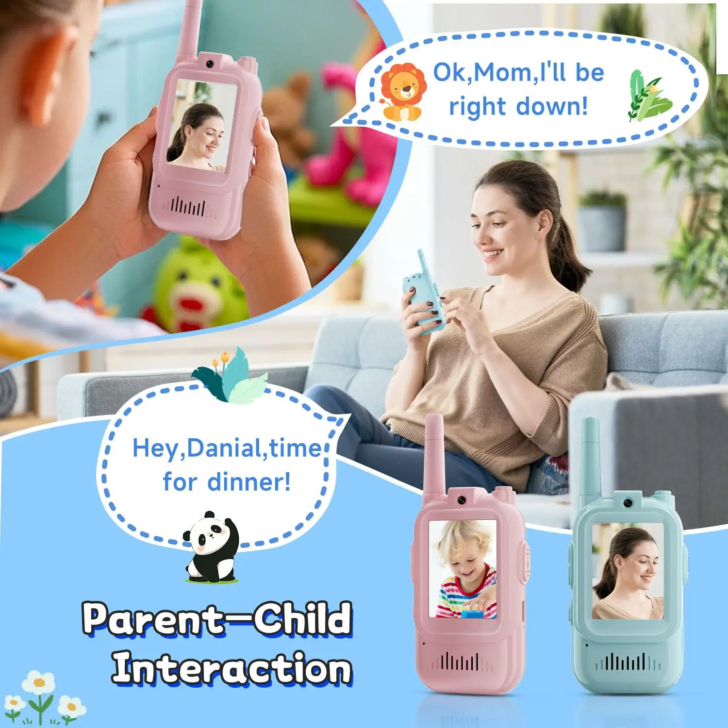 2Pcs Rechargeable Kids Video Walkie Talkie - Image 23