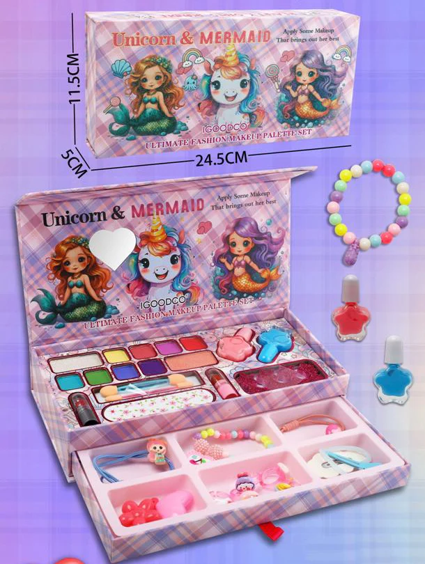 30Pcs Realistic Unicorn & Mermaid Makeup Jewellery Kit - Image 6