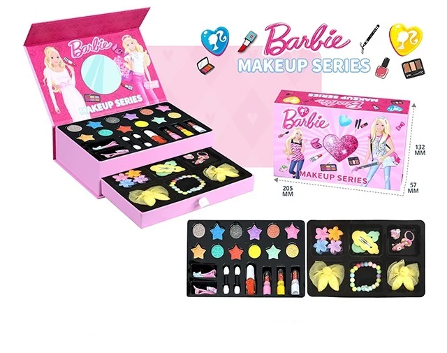 33Pcs Realistic Barbie Makeup & Jewellery Briefcase