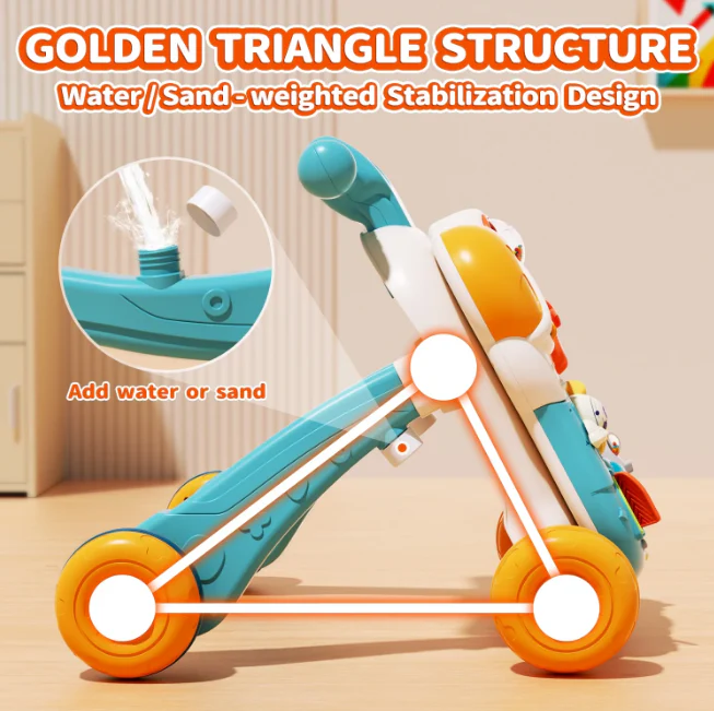 3in1 Baby Musical Walker & Activity Table - Blue - Image 5