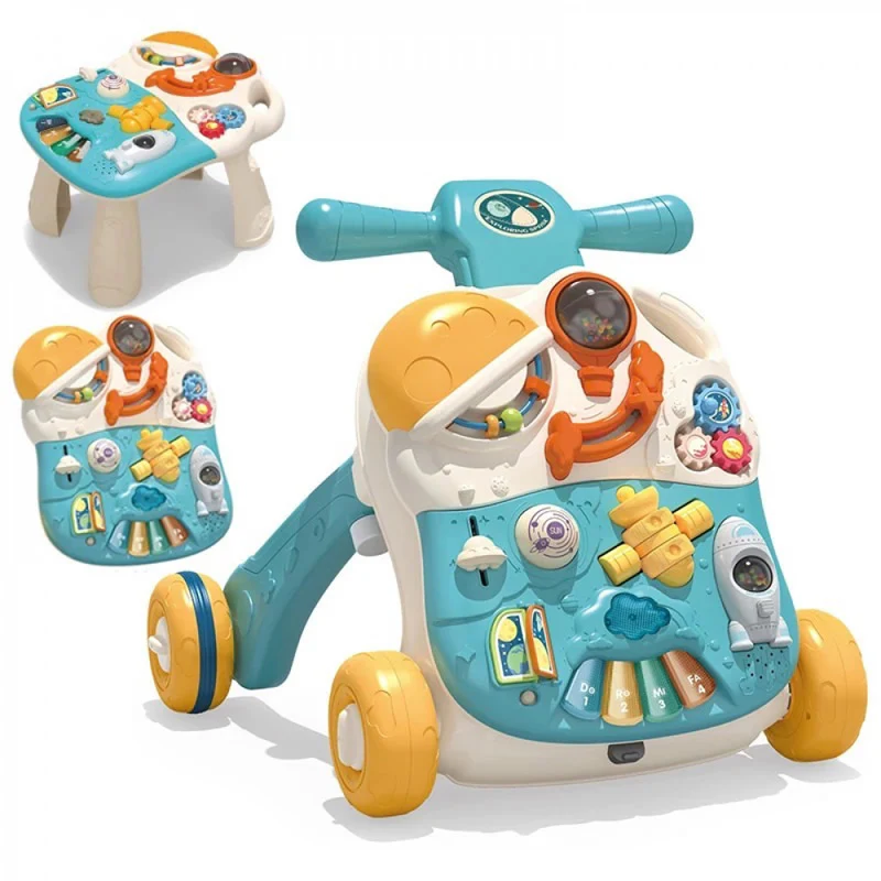 3in1 Baby Musical Walker & Activity Table - Blue - Image 8