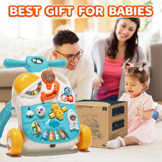 3in1 Baby Musical Walker & Activity Table - Blue - Image 9