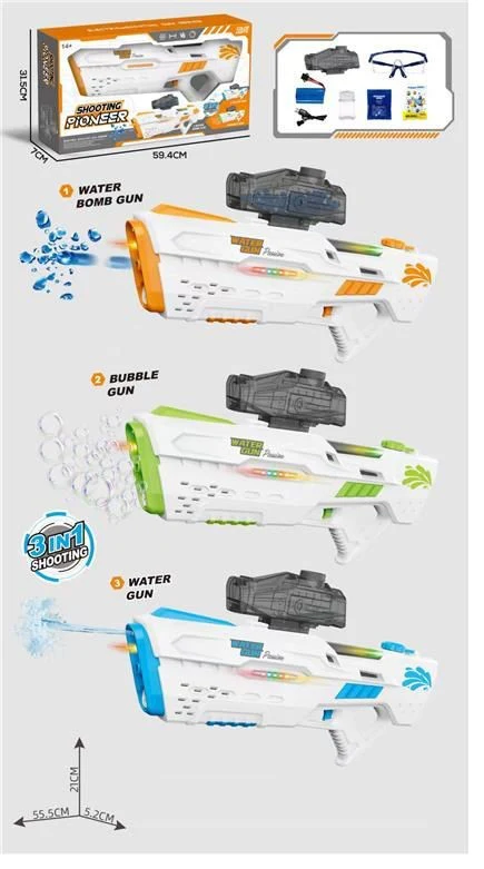 3in1 Electric Pioneer Bubble & Gel Blaster Shooting Gun - Image 10