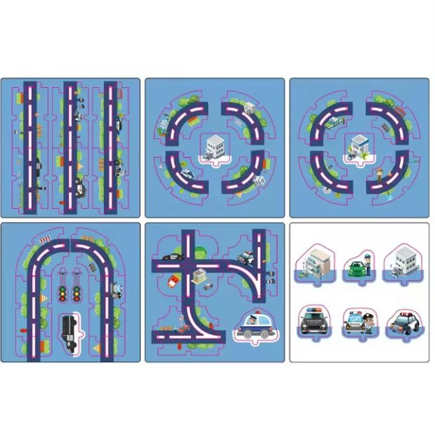 47Pcs DIY Police Themed Puzzle Car Track Set - Image 2