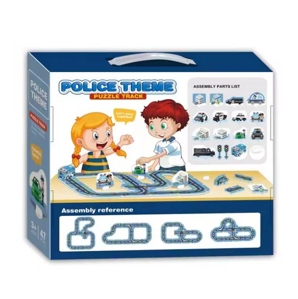 47Pcs DIY Police Themed Puzzle Car Track Set - Image 5