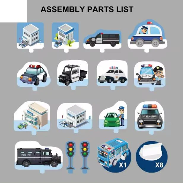 47Pcs DIY Police Themed Puzzle Car Track Set - Image 6