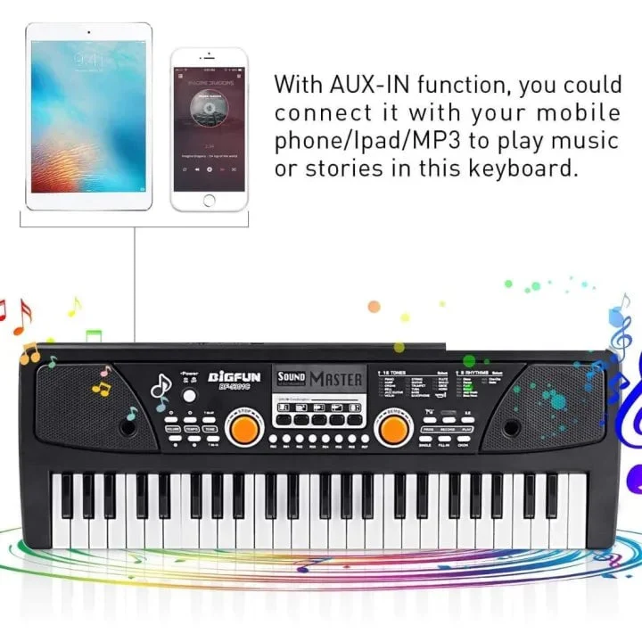 49 Keys BigFun Electronic Keyboard With Microphone - Image 3