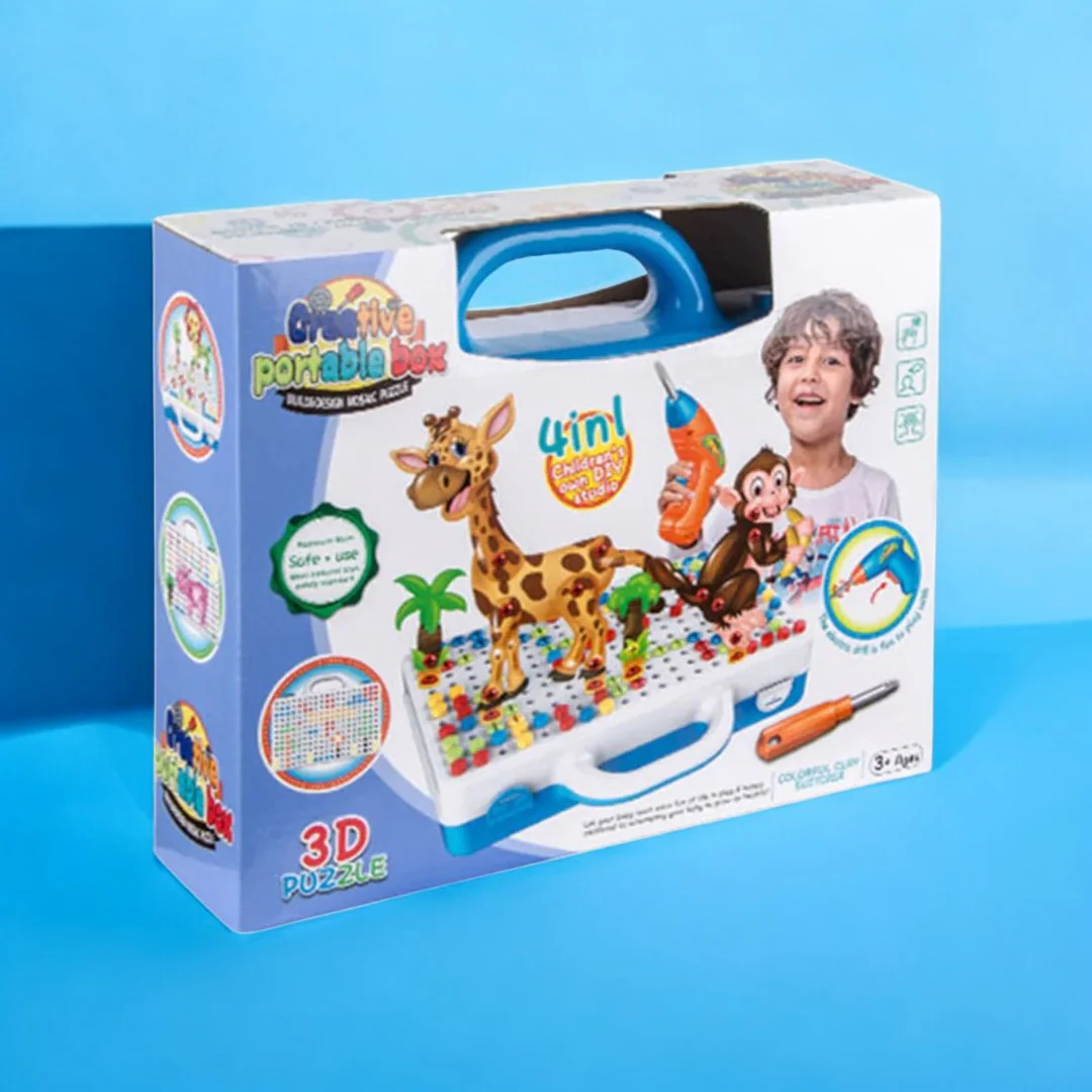 4in1 Kids 3D Puzzle Tool Box With Drill - Image 4