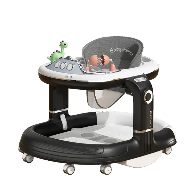 4in1 Multi-functional Baby Dino Musical Walker - Black - Image 5