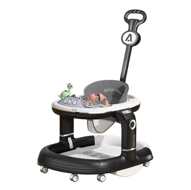 4in1 Multi-functional Baby Dino Musical Walker - Black - Image 8