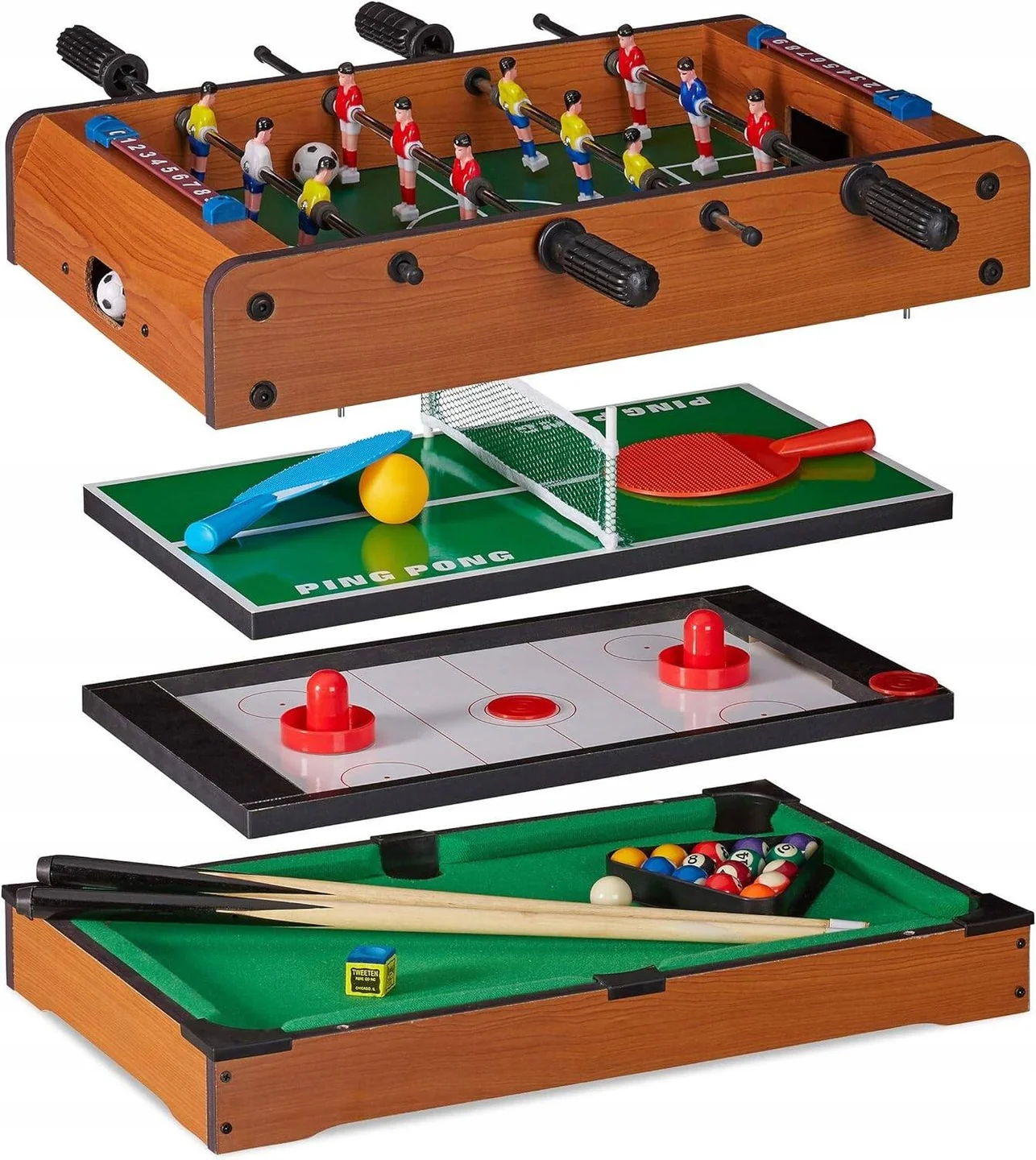4in1 Wooden Multi-Game Foosball Table Set - Image 8